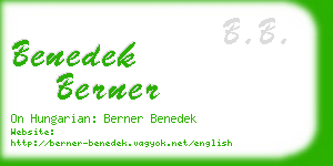 benedek berner business card